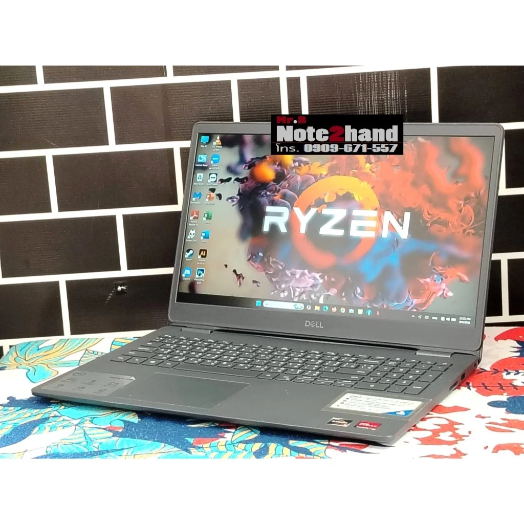 โน๊ตบุ๊คมือสอง DELL Ryzen 3 3250U จอ 15.6 นิ้ว แรม 8GB NVMe 256GB