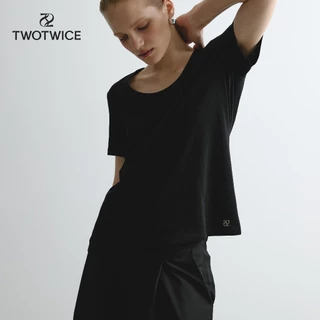 (พร้อมส่ง) Twotwice - Nordic Base Tee เสื้อยืดคอเปิดทรงเบสิก
