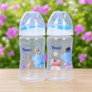 Pureen ขวดนมเพียวรีน PP คอกว้างและคอแคบ ลายช้าง