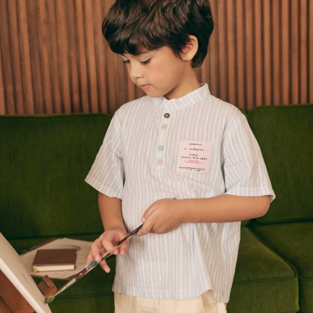 lookbookpetite x junejune | the marche shirt เสื้อเชิ้ตแขนสั้นลายทาง สี cote