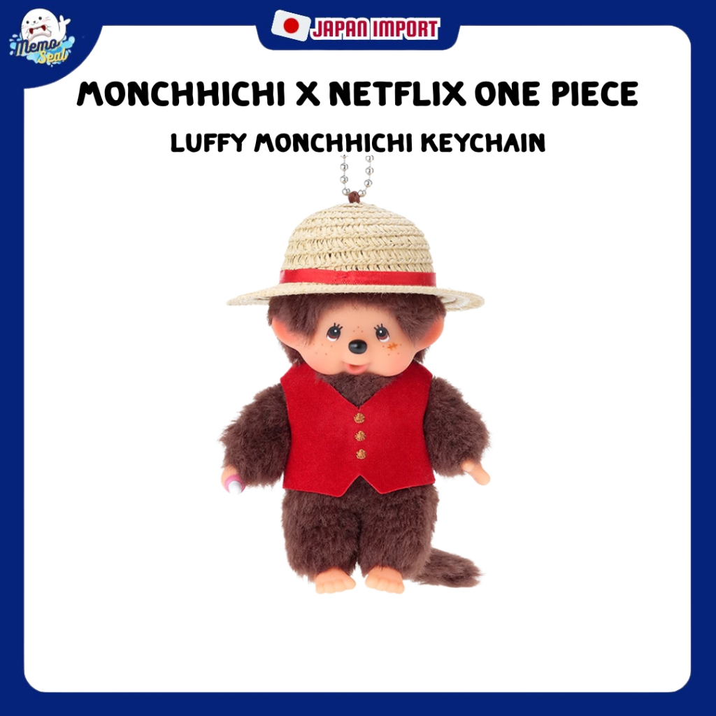 Monchhichi x Netflix ONE PIECE Luffy Monchhichi Keychain