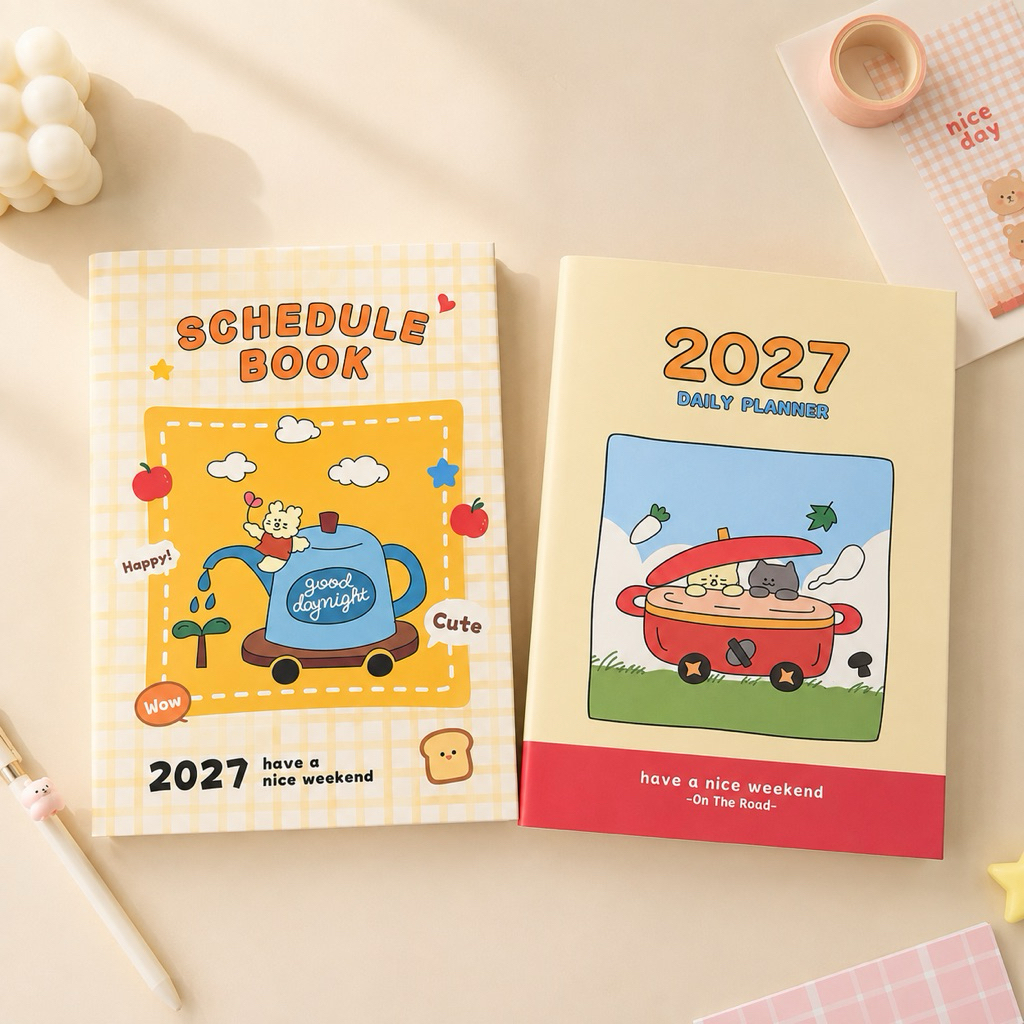 สมุดแพลนเนอร์ปี 2027 วางแผนรายปี planner แถมสติ๊กเกอร์ฟรีทุกเล่ม A5 / B5