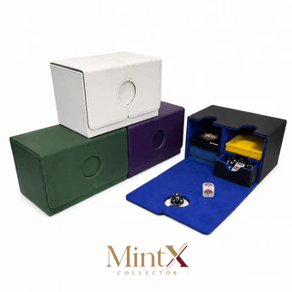Magnetic Deck Box กล่องใส่การ์ดแม่เหล็กหนัง PU พรีเมียม จุ 100+ ใบ พร้อมช่องเก็บอุปกรณ์ เหมาะสำหรับ TCG / MTG / Pok
