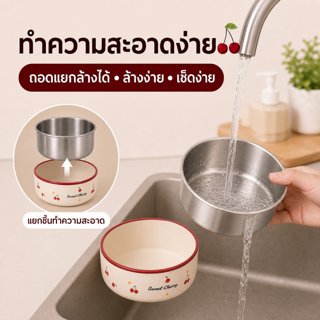 Hrold กล่องข้าว 316 เข้าไมโครเวฟได้ แถมฟรีชุดช้อนส้อม + ถุงเก็บความร้อน 2/3/4 ชั้น กล่องอาหาร เก็บอุณหภูมิได้ รูปที่ 4