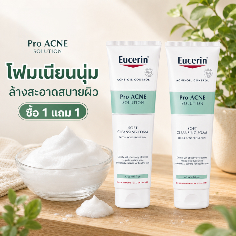 ✅ ซื้อ 1 แถม 1 เจลล้างหน้าควบคุมสิว ลดมัน ฟองละเอียด 150ml ผิวมัน-เป็นสิว