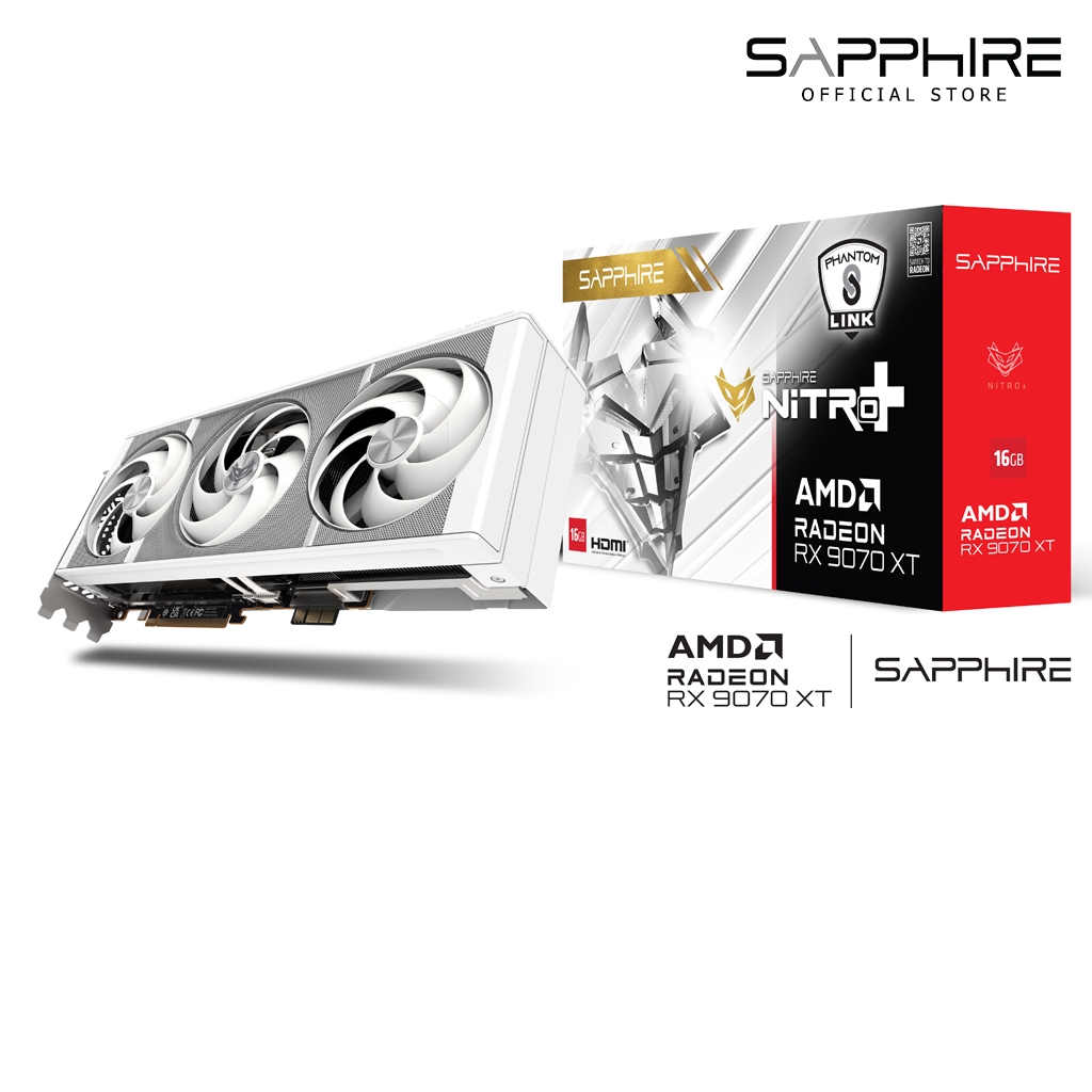 VGA SAPPHIRE NITRO+AMD RADEON RX 9070 XT GAMING OC 16GB PHANTOMLINK POLAR