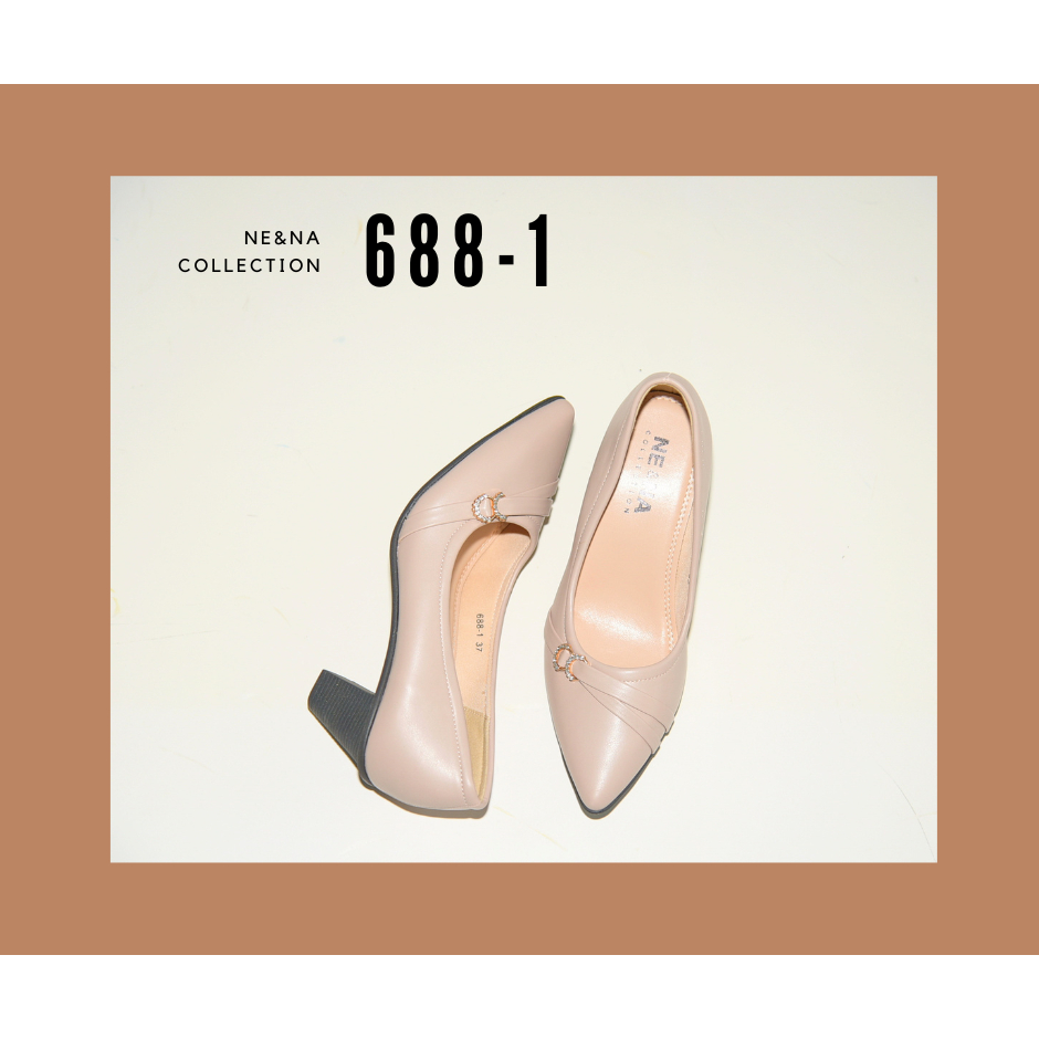 รองเท้าเเฟชั่นผู้หญิงเเบบคัชชูส้นปานกลาง No. 688-1 NE&NA Collection Shoes