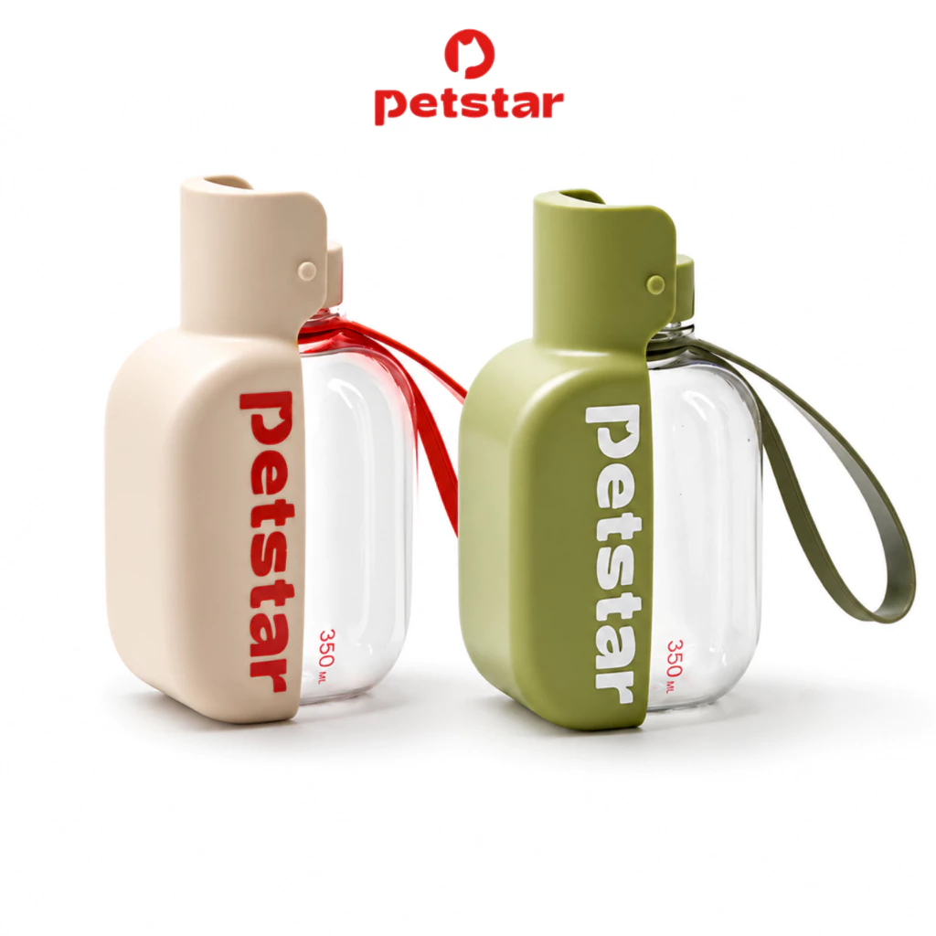 Petstar ขวดน้ำสัตว์เลี้ยง แบบพกพา Pet water bottle ขนาด 350 ml น้ำหนักเบา มีสายคล้อง พกพาสะดวก