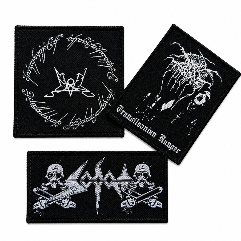 อาร์มทอ (Woven patches) ลายวง Summoning, Darkthrone และ Sodom สำหรับติดเสื้อแจ็กเก็ตและเสื้อกั๊ก – สินค้าที่ระลึกจากวงดนตรีแนวเมทัล