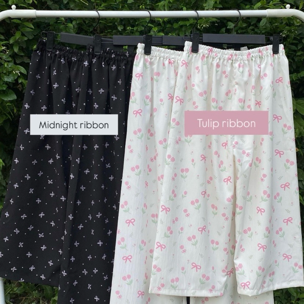 Ribbon Bloom Collection กางเกงขายาวลายสุดคิ้วท์ ใส่สบาย มาพร้อมกับ 3 ลาย สุดหวานนนนน