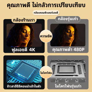 4k ​Full HD Webcam กล้องเว็บแคม กล้องคอมพิวเตอ HD Auto Focus พร้อมไมค์ในตัว คอมพิวเตอร์ กล้อง ไม่ต้องลงไดรเวอร์