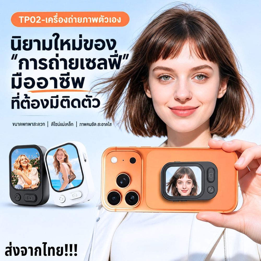 Magnetic Selfie Screen จอมอนิเตอร์สำหรับเซลฟี่ แบบ Magsafe ติดหลังมือถือ ถ่ายรูปได้อย่างมั่นใจ ส่งจากไทย!!!