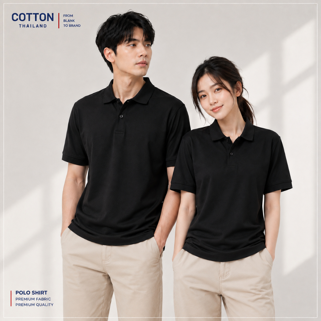 Premium Polo Shirt Unisex เสื้อโปโลสีพื้น เนื้อผ้านุ่ม ใส่สบาย เสื้อโปโล