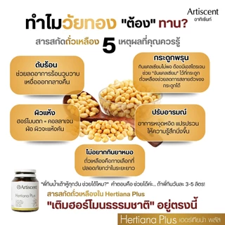 (แพ็คคู่) อาหารเสริมคุณผู้หญิง Artiscent Hertiana Plus ชะลอวัย อารมณ์แปรปรวน หลับสบาย วัยทอง หลงลืม