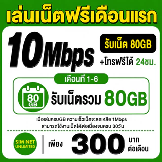 (เล่นฟรีเดือนแรก) ซิมเทพเล่นเน็ตไม่อั้น +โทรฟรี 24ชม. ความเร็ว 30Mbps (พร้อมใช้ฟรี wifi ทุกแพ็กเกจ)