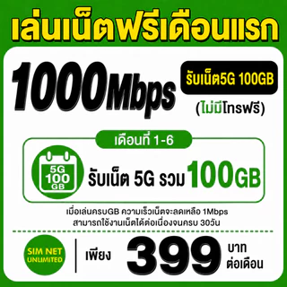 (เล่นฟรีเดือนแรก) ซิมเทพ AIS เล่นเน็ตไม่อั้น ความเร็ว 1000Mbps (ใช้ฟรี AIS Super wifi ทุกแพ็กเกจ)