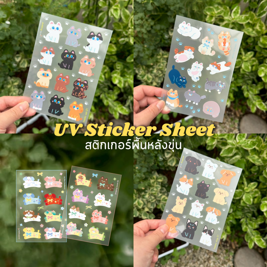 A6 Stickers (รวมรองหลังใส) สติกเกอร์ไดคัทขนาด A6 puddingnomm