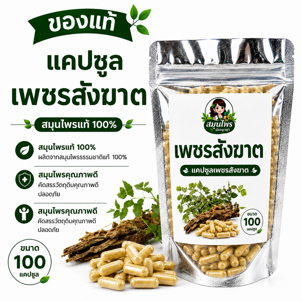 ของแท้ เพชรสังฆาตแคปซูล บรรจุ 100 เม็ด