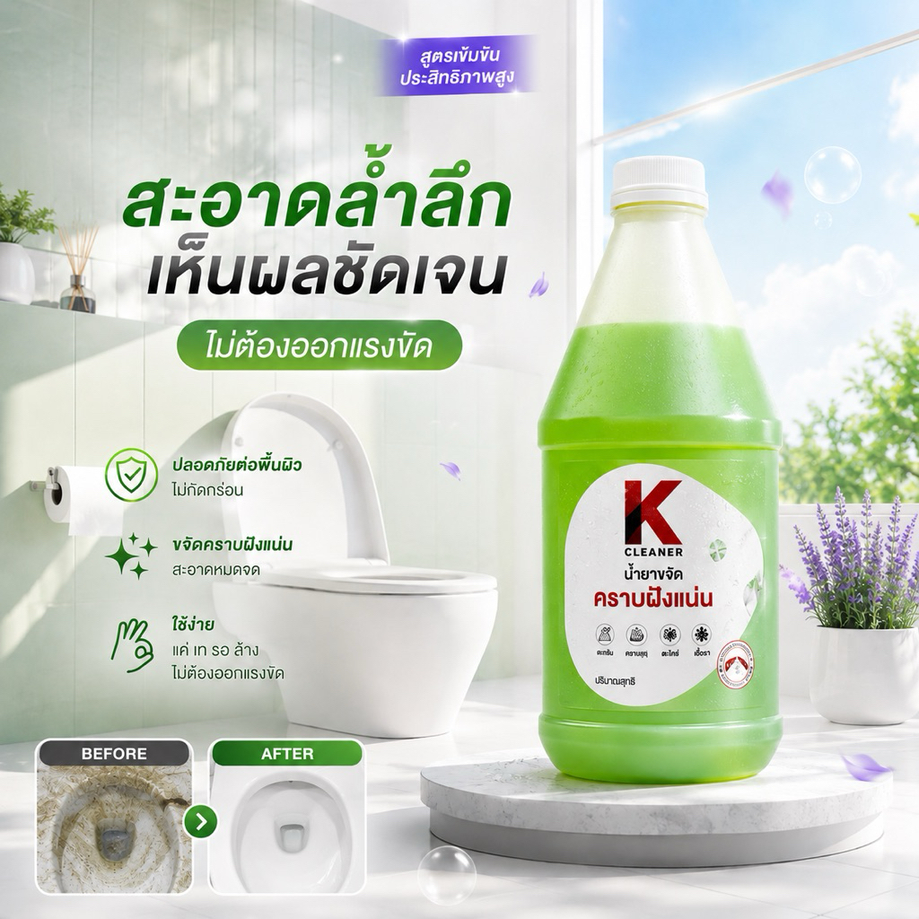 น้ำยาล้างพื้น ขจัดคราบ ล้างห้องน้ำ K Cleaner