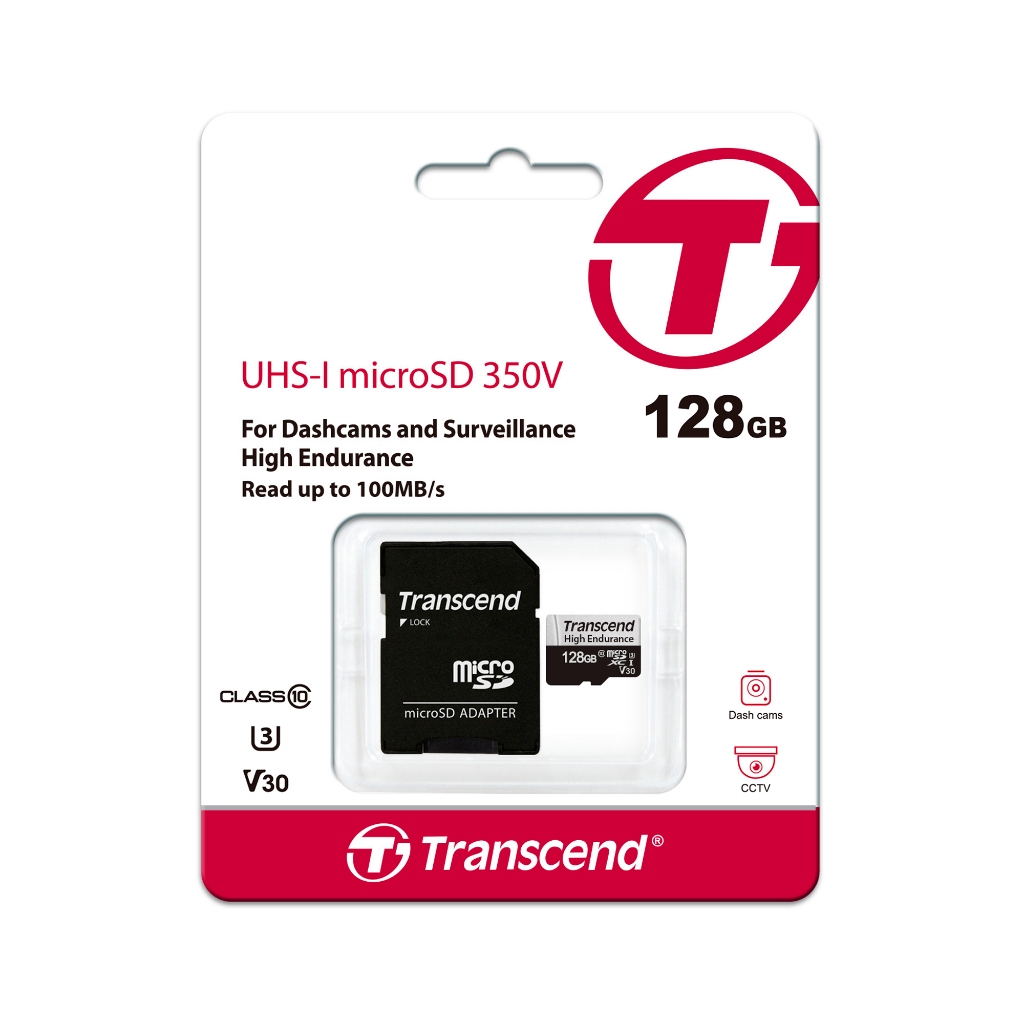 Transcend MicroSD Card 128GB :High Endurance : USD350V : รับประกัน 2 ปี-มีใบกำกับภาษี-TS128GUSD350V