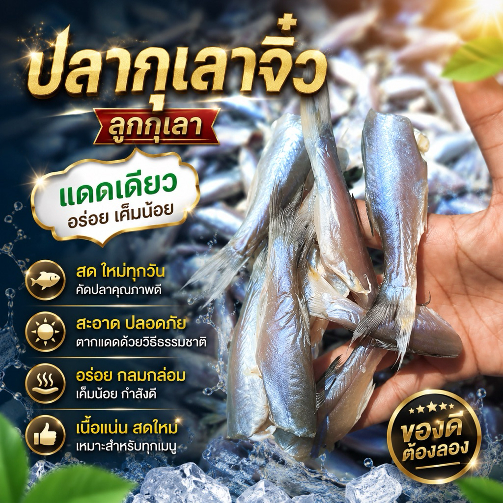 ปลากุเลาไซส์เล็ก‼️ของมาแล้วค่า‼️แดดเดียว (สูตรเค็มน้อย)แพค 500กรัม ทอดกรอบทานได้ทั้งก้าง อร่อยสดสะอาดเค็มกำลังทาน