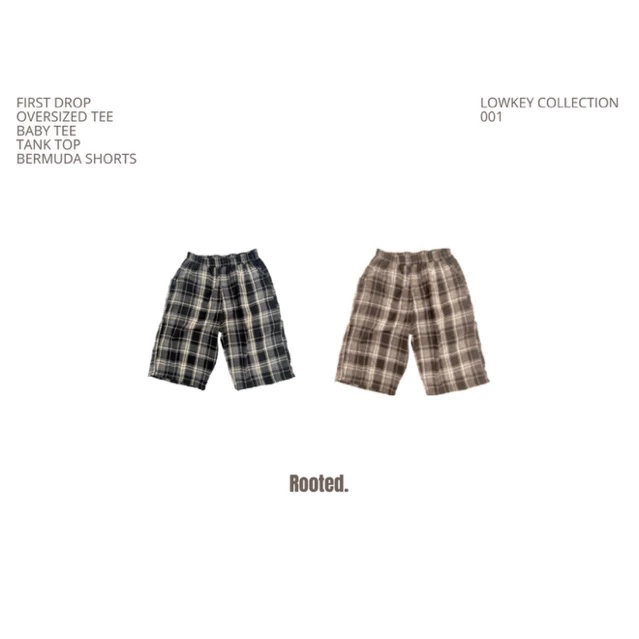PLAID CROPPED PANTS / กางเกง 5 ส่วน รุ่น lowkey (สีน้ำตาล/ดำ)