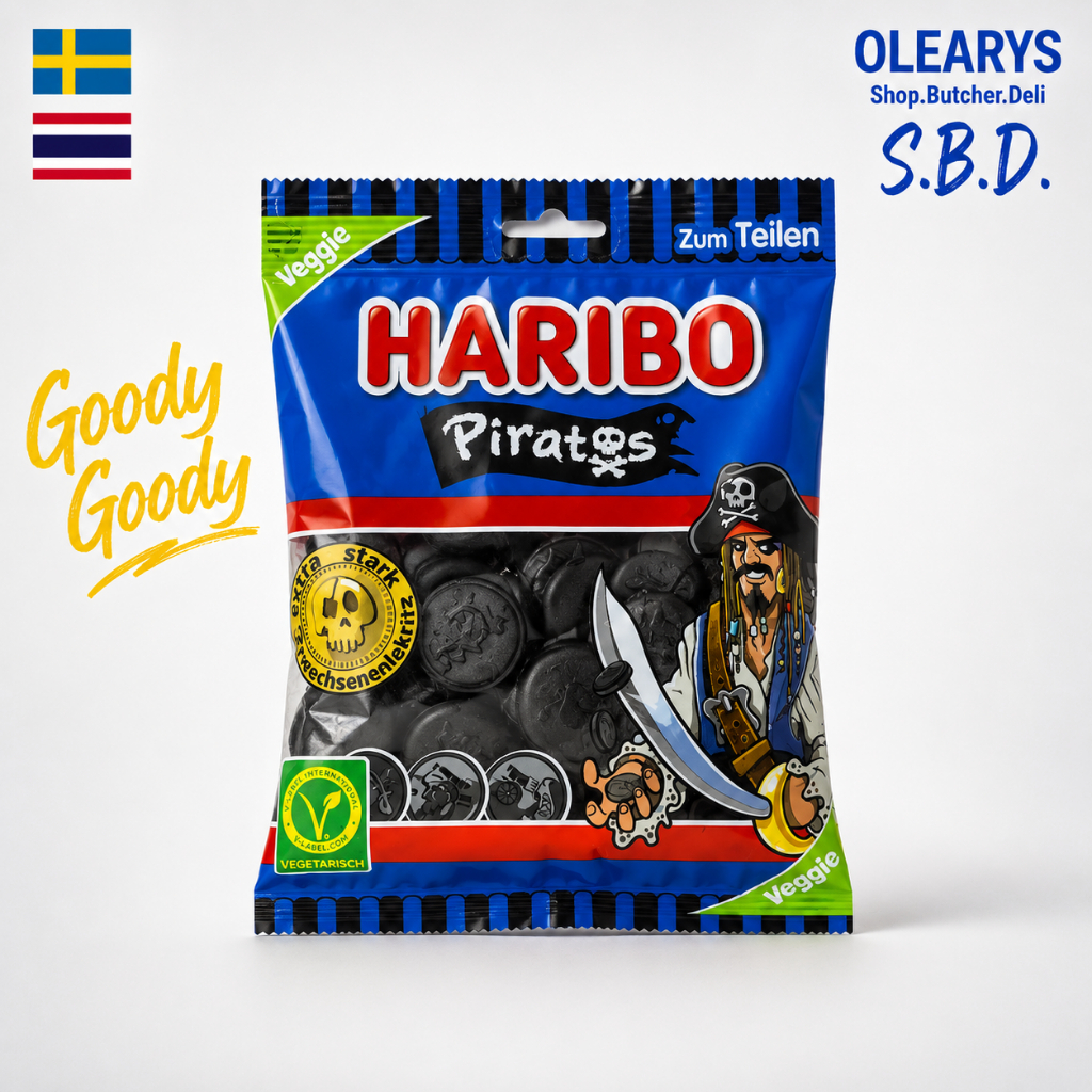 HARIBO Piratos –175G Strong Salty Licorice Coins | เยลลี่ชะเอมรสเค็มเข้มข้นรูปเหรียญ