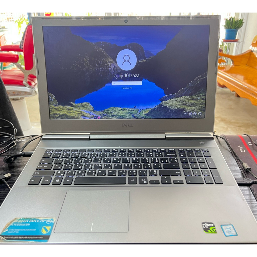 โน๊ตบุ๊คทำงาน/เล่นเกมDell  i7-7700HQ GTX1050TI Hard DisK 1000GB