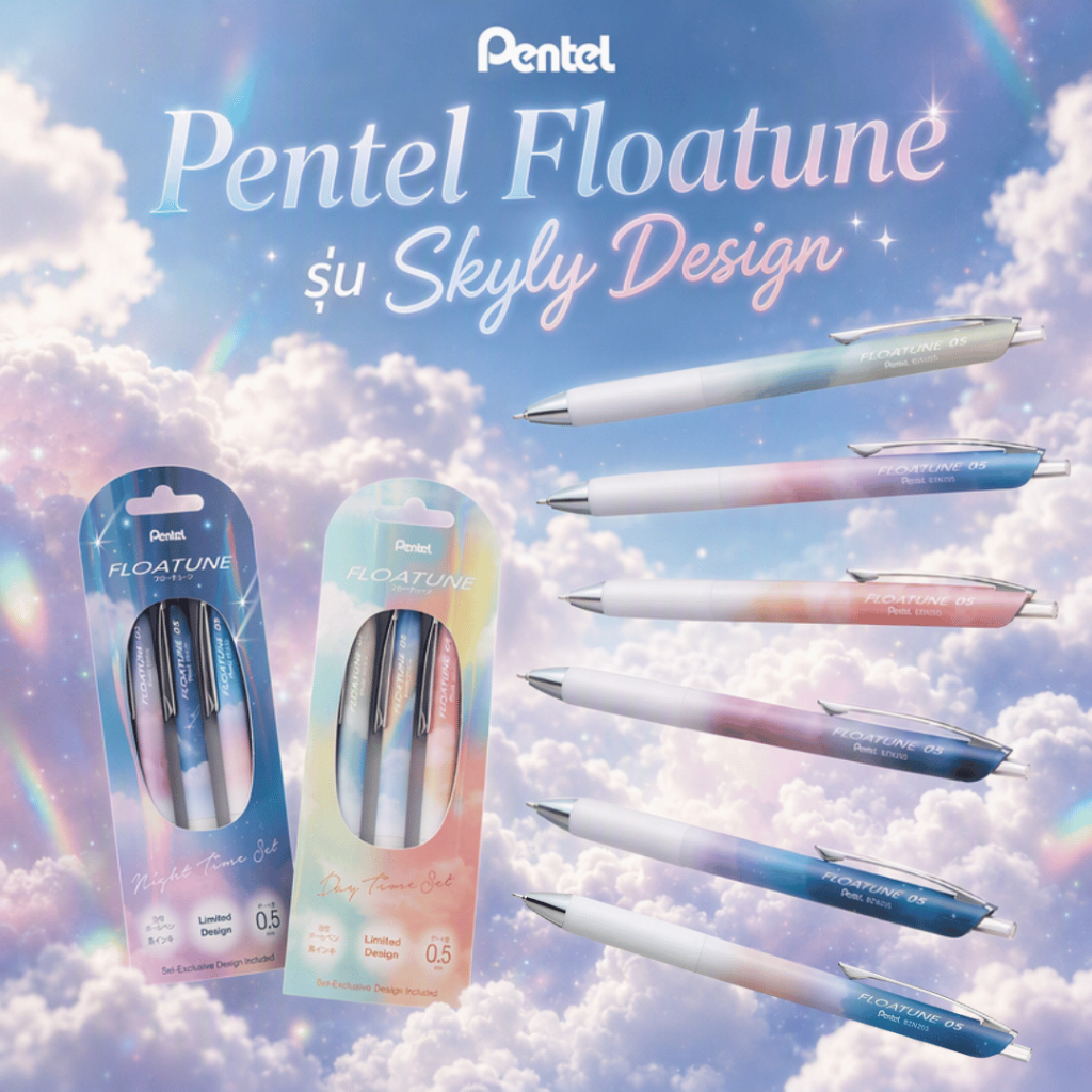 Pentel Floatune ปากกาเจล และ ชุดปากกาเจล รุ่น Limited Edition Skyly Design