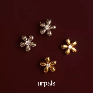 URPALS ต่างหูดอกไม้ ต่างหูเดซี่ งาน Stainless ชุบทอง 18K ใส่ได้ทุกวัน ไม่ลอกไม่ดำ