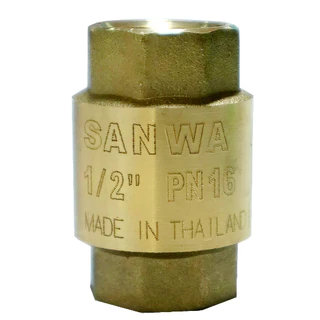 เช็ควาล์วสปริงทองเหลือง SANWA ซันวา สปริงเช็ควาวล์ทองเหลือง ขนาด 1/2" นิ้ว