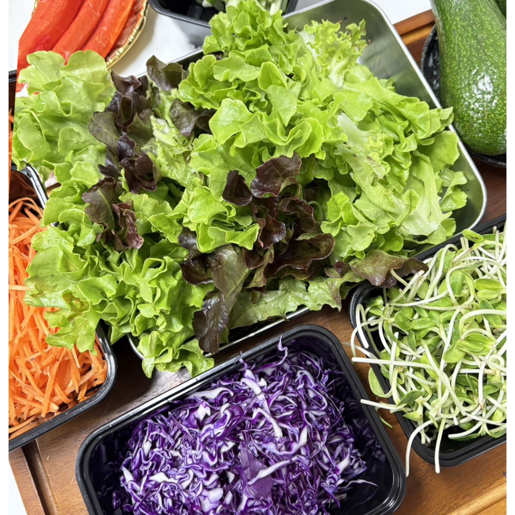 🛒Oishi Fresh 🥗 ชุดผักสลัดสปริงโรล ผักสดพร้อมทาน สำหรับทำปอเปี๊ยะสด สลัดโรล สด สะอาด