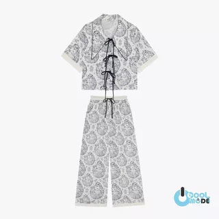 MUSLIN Classic Toile - Silk Satin Pajamas [Maison De Reve Collection]