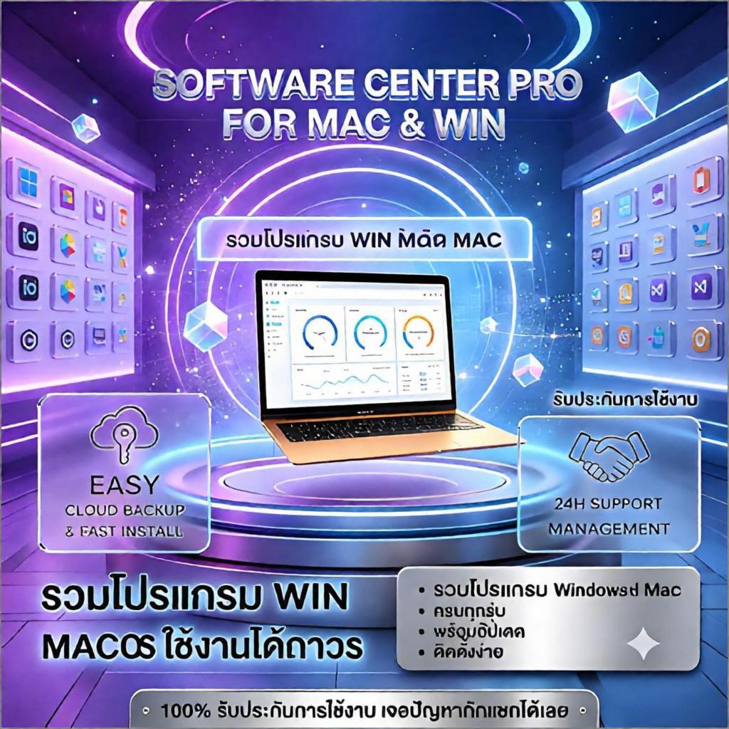 แอปพลิเคชันซอฟต์แวร์ของแท้ที่รองรับการใช้งานบน Mac และ Windows อีกทั้งยังสามารถใช้งานบน iPad และโทรศัพท์มือถือได้อีกด้วย