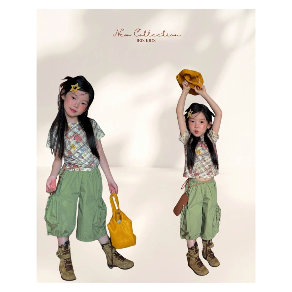 「สินค้าลิขสิทธิ์แท้」IRIS KIDS 26ss IKS260327 Chill Explorer Set ชุดเด็กผู้หญิง สายแฟชั่น สุดคูล น่ารัก เท่ๆ ใส่ได้ทุกวัน
