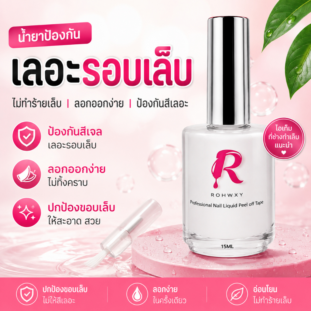 กาวกันเลอะรอบเล็บ 15ml ลอกออกง่าย สำหรับทาเล็บเจลและเพ้นท์เล็บ ป้องกันสีเปื้อนขอบเล็บ