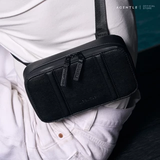 AGENTLE HALF MCR - Lightweight กระเป๋าสะพายข้างกึ่งคาดอก ทรงกล่อง แบน เรียบคลีน(น้ำหนักเบา สบายไหล่)