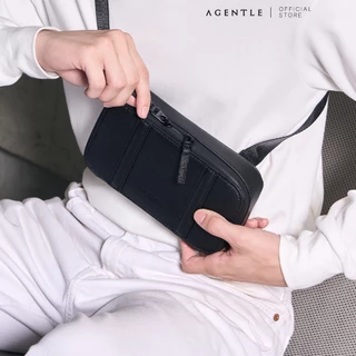 AGENTLE HALF MCR - Lightweight กระเป๋าสะพายข้างกึ่งคาดอก ทรงกล่อง แบน เรียบคลีน(น้ำหนักเบา สบายไหล่)