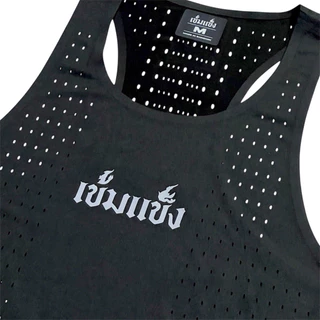 KHEMKHAENG Elite Running Shirts “BLACK IN BLACK” BLACK “สีดำ“ รีเฟล็ค