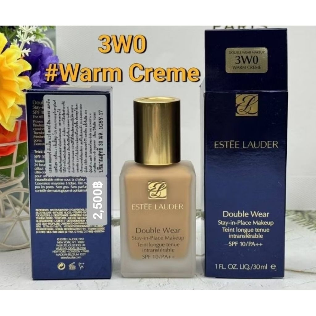 รองพื้น Estee Lauder Double Wear  Stay-In-Place Makeup SPF10 / PA++ ขนาด 30 ml สี# 3W0 Warm Creme