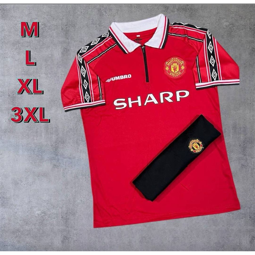 เสื้อโปโล เสื้อพร้อมกางเกง แมนยู ย้อนยุค