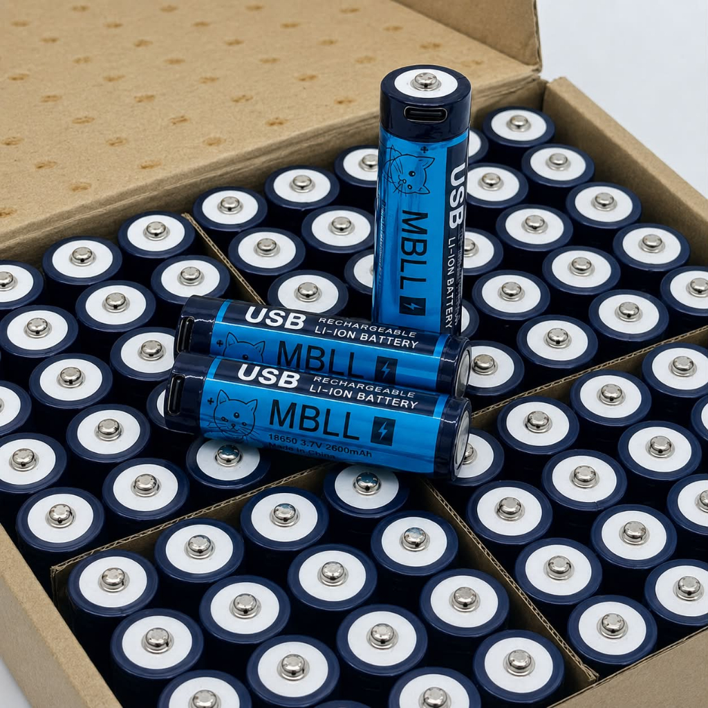 โล๊ะสินค้า  MBLL 18650 3000mAh 3.7V USB Rechargeable Li-ion Battery แท้ 100% หัวมีสนิมเล็กน้อย