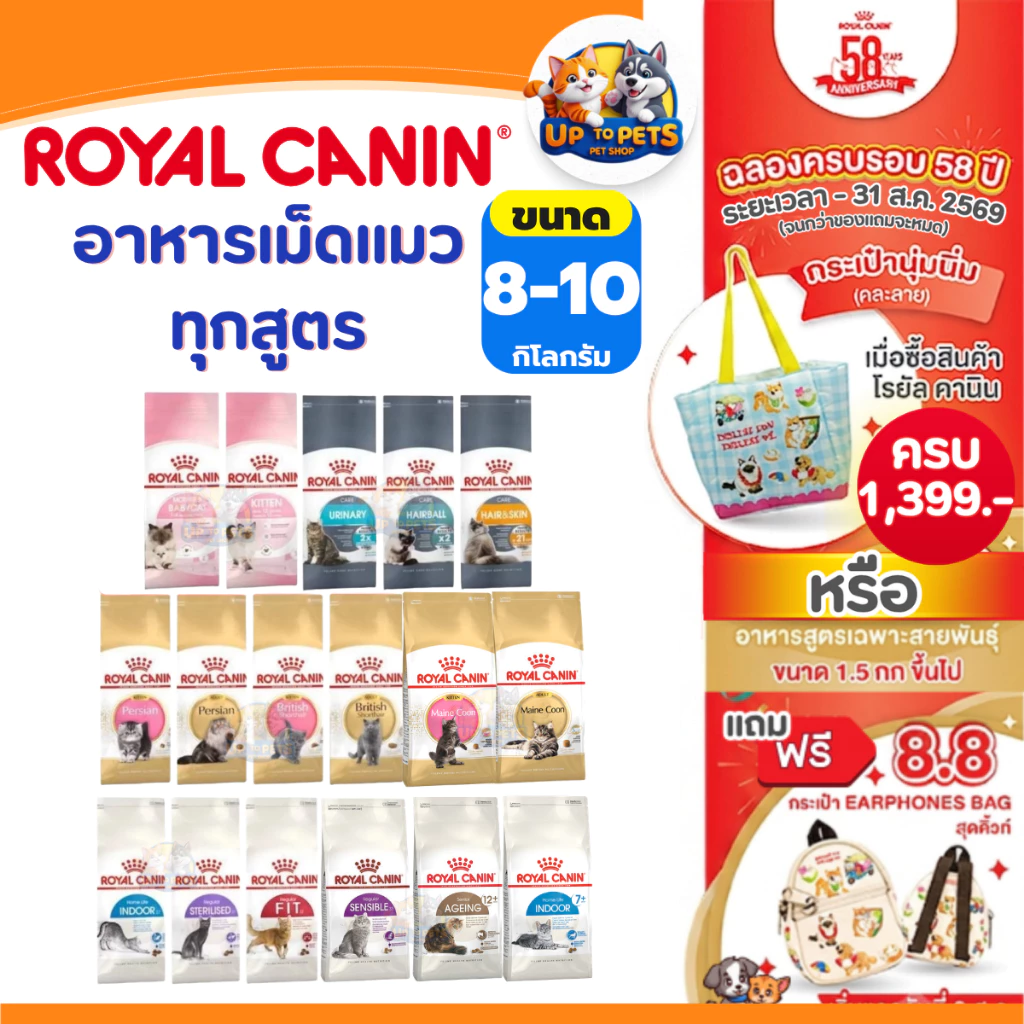 [ กระสอบ 10 Kg. ]s Royal canin ทุกสูตร รอยัล คานิน อาหารเม็ดแมว สำหรับแมวทุกช่วงวัย ทุกสายพันธ์ุ ส่งไวมาก !!!