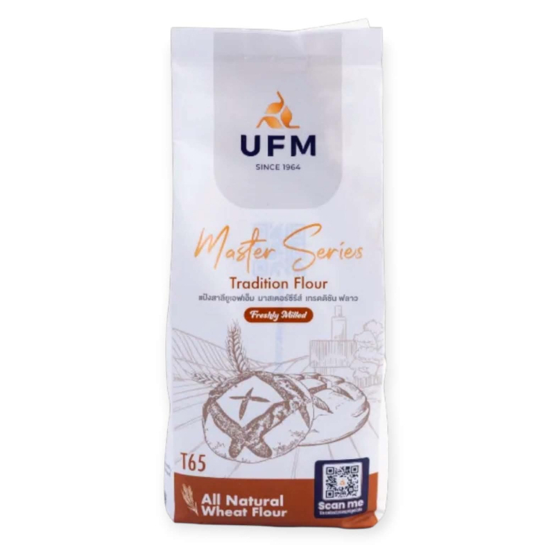 UFM แป้งสาลีมาสเตอร์ซีรีส์ เทรดดิชัน T65 น้ำหนัก 1 kg. (Master Series Tradition Flour T65) แป้งฝรั่ง