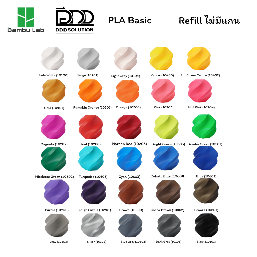 BAMBULAB PLA BasicRefill ไม่มีแกน