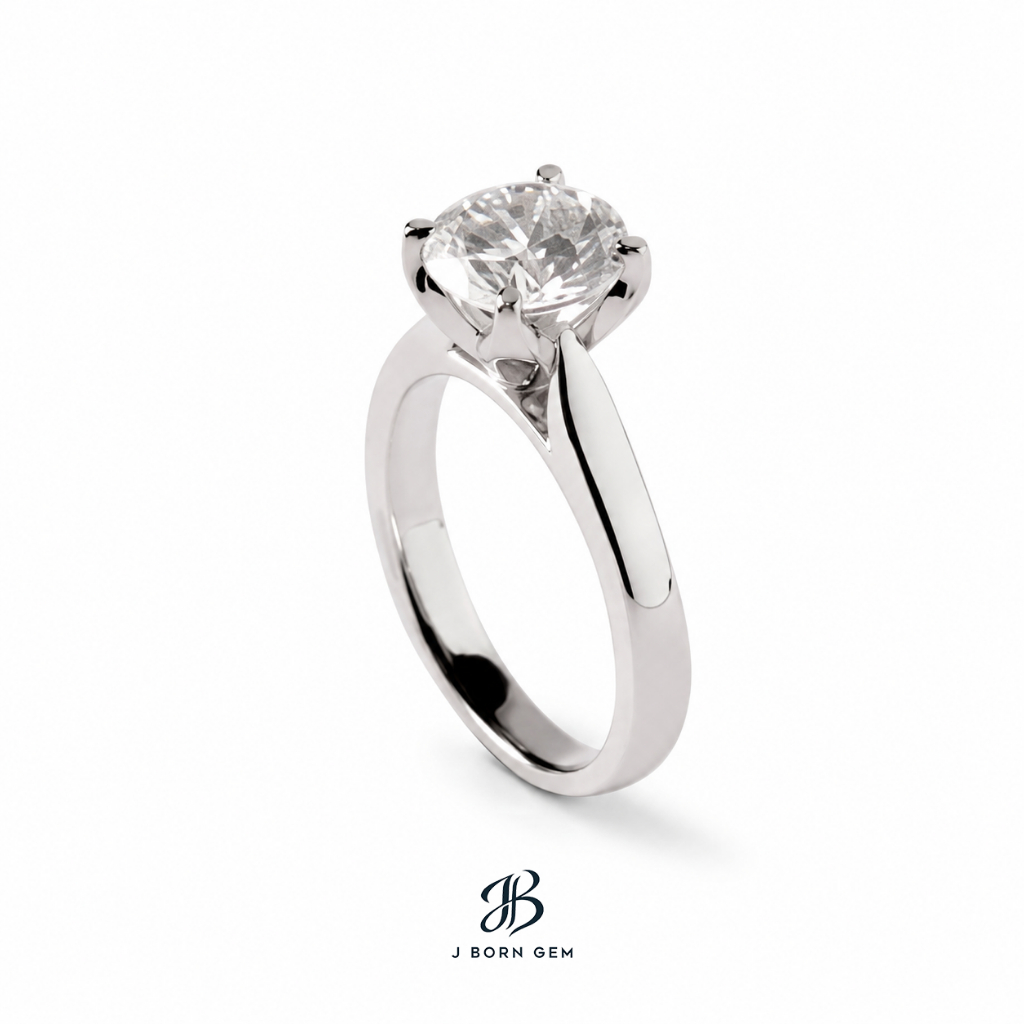 แหวนเพชร Solitaire Diamond Ring  2 ct Lab Grown Diamond ทองขาว 18K Fine Jewelry | J BORN GEM