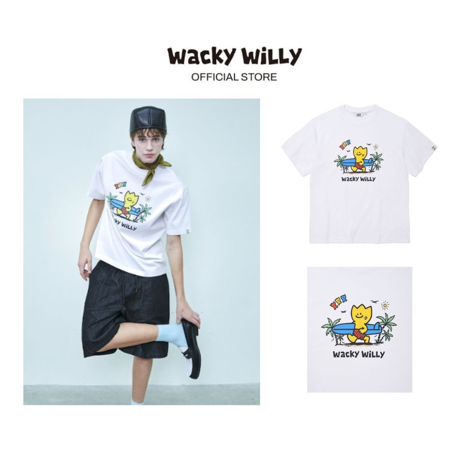 WACKY WILLY เสื้อยืดรุ่น VACATION GRAPHIC SHORT SLEEVE T-SHIRT WHITE (80222SVCSSU_S6WHXX)