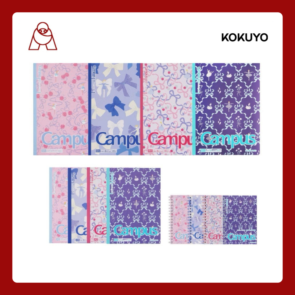 KOKUYO Campus notebook Katoki ribbon รุ่น Katoki ลายริบบิ้น มี 3 ขนาด: A5, B5 และแบบ Soft Ring ขนาด A6