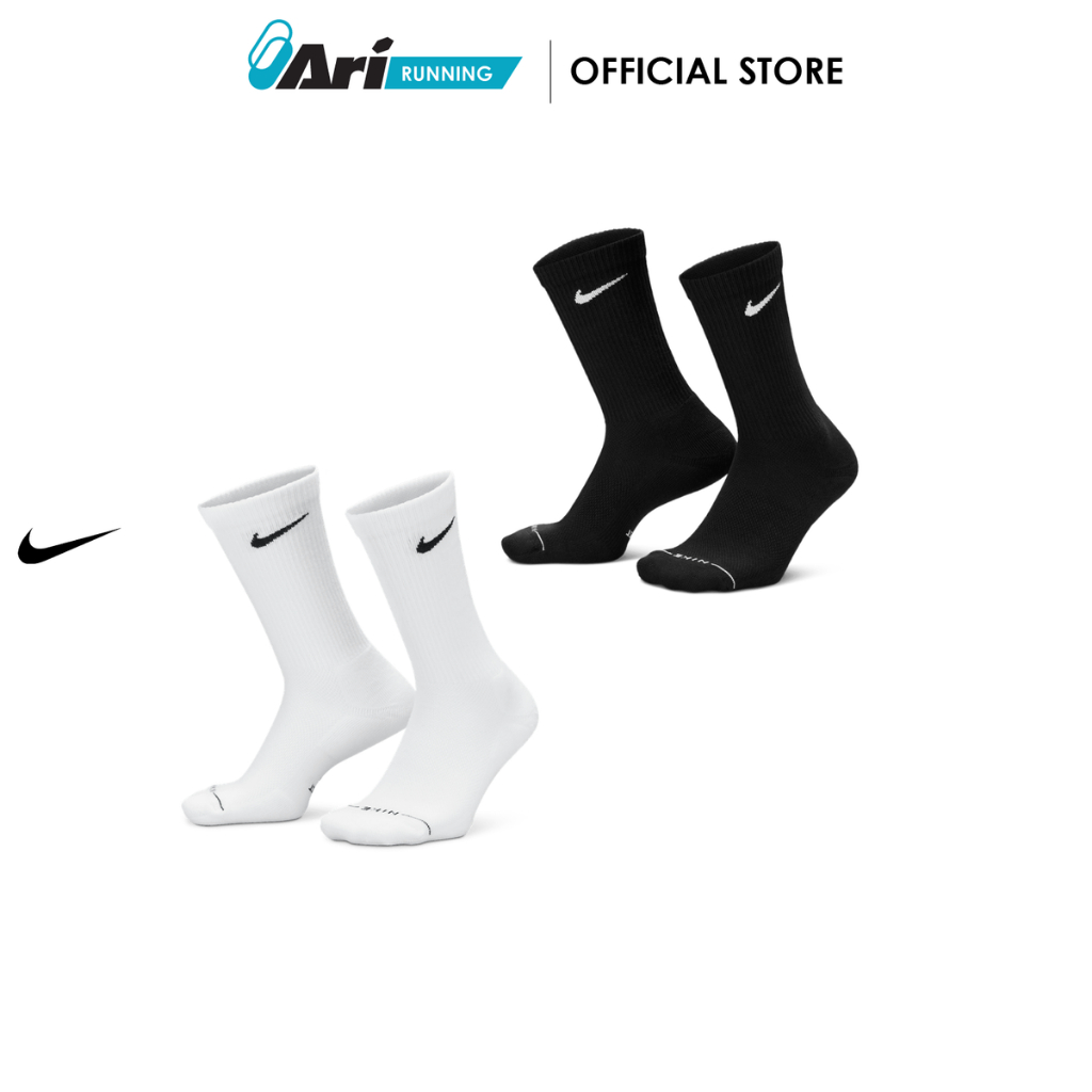 NIKE EVERYDAY ELEVATED CREW SOCKS 3 PAIRS - ถุงเท้า ไนกี้แพ็ค 3 (ARIRN)
