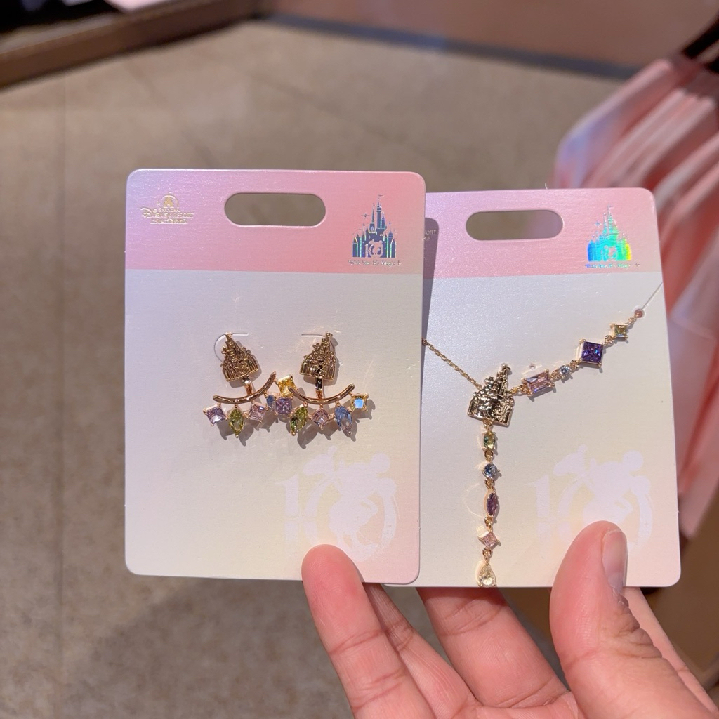 💎 Shanghai Disneyland 10th Anniversary เซตเครื่องประดับ ต่างหู + สร้อยคอ ของแท้ 💯